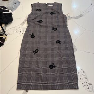 Calvin Klein Black and White Checkered Dress